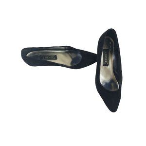 J. Renee Womens Shoes Heels Black Suede Church Party Business 7N 2 Inch Heels